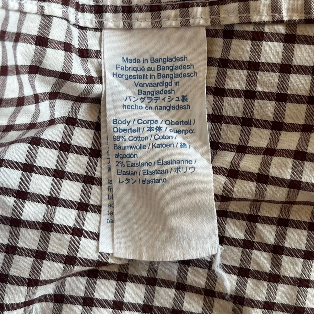 J. Crew Men's White and Brown Plaid Shirt